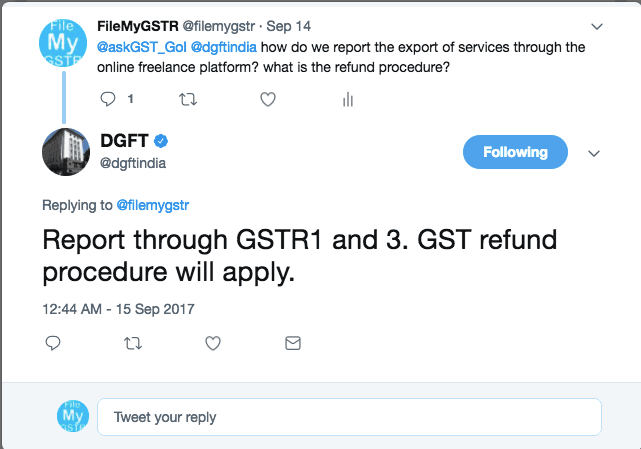 DGFT on GST