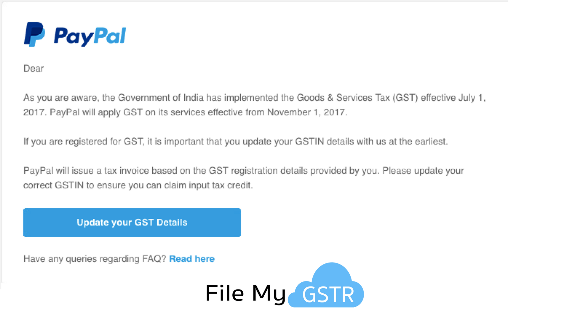 Update GSTIN Details With PayPal
